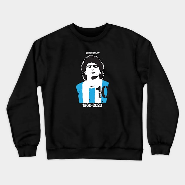 Memory Diego Maradona 10 Hand Of God Legendary 1960-2020 Crewneck Sweatshirt by Vamos Store